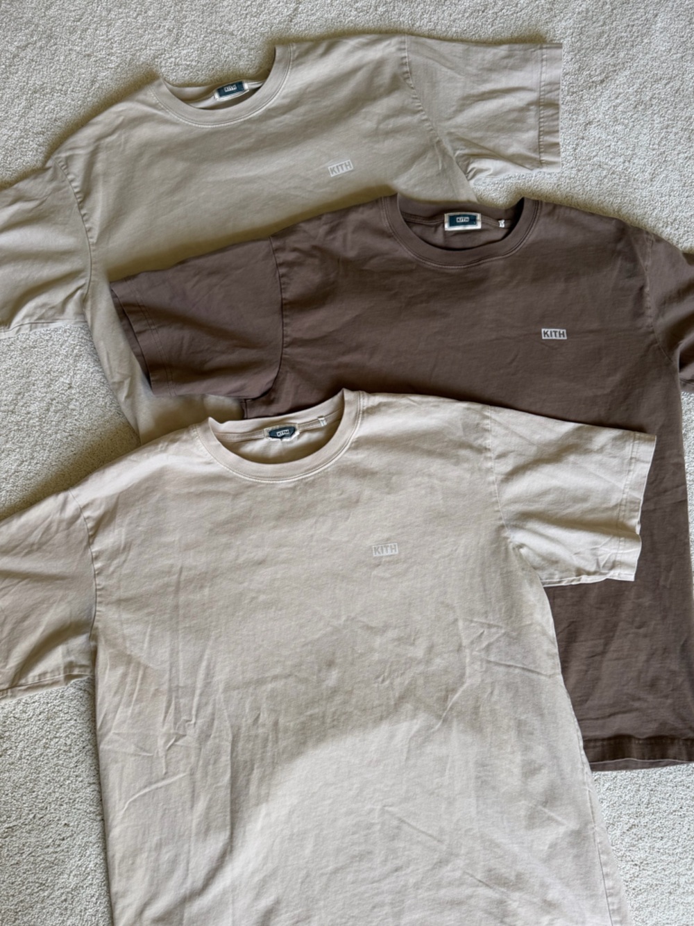 Kith Men's T-Shirts in Beige, Brown, and Cream